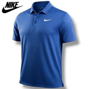 Nike Men's Dri-FIT Tour Heathered Golf Polo Vibrant Blue Shirt | Size L